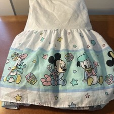 Vtg Disney Babies Crib Toddler Bed Skirt Mickey Minnie Donald Daisy EUC Dundee