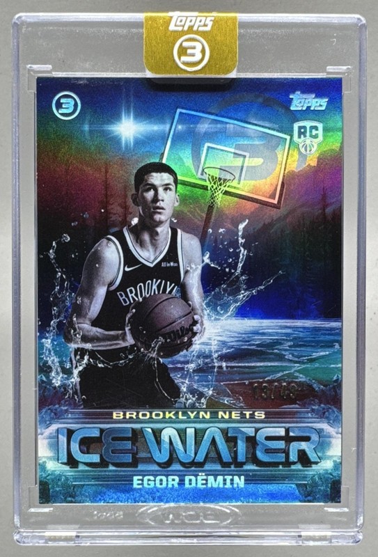 Egor Demin 2025 Topps Three #IW-8 Ice Water Rookie RC /49