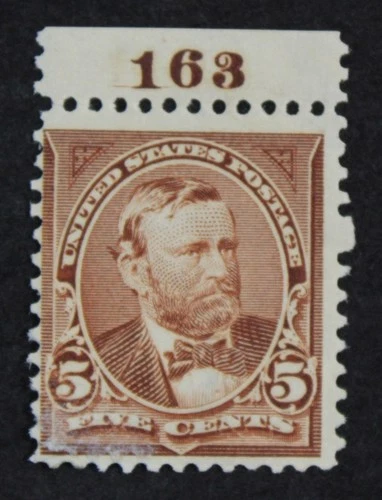 CKStamps: US Stamps Collection Scott#270 5c Grant Mint VLH OG Spot Thin