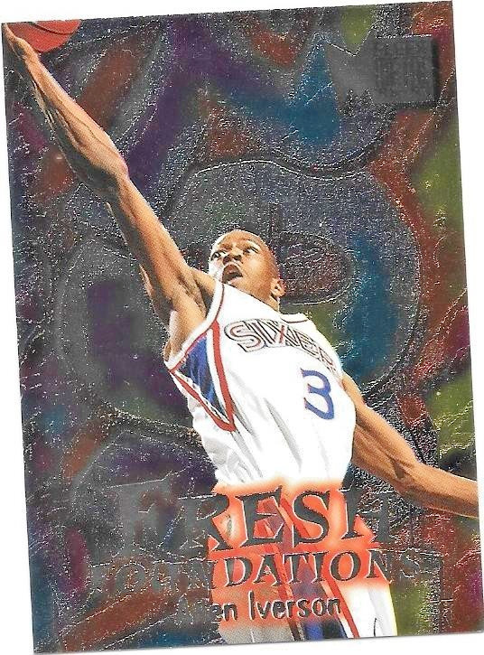 ALLEN IVERSON 76ERS ROOKIE FRESH FOUNDATIONS #236 RC 1996-97 FLEER METAL