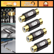 RCA Coupler 4-Pack, Gold Plated Female to Female Adapter, A/V Joiner Converter f