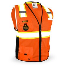KwikSafety BIG KAHUNA Safety Vest, 11 Pockets, Class 2 ANSI OSHA Hi-Vis Orange
