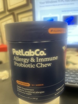 PetLabCo Allergy Immune Probiotic Chew for Medium Dogs Pork Flavor 30 Soft Chews