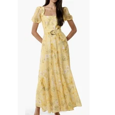 NWT Ever New MariGold Maxi Dress Size 0 Yellow Floral Layla Botanical *No Belt