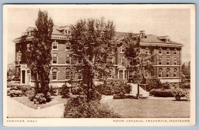 1920-30's SHRINER HALL HOOD COLLEGE FREDERICK MD COPPER PLATE ETCHING POSTCARD