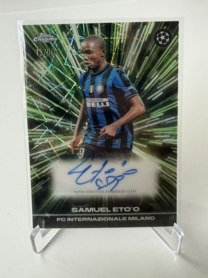 Samuel Eto'o 2025/26 Topps Chrome UEFA Black Lazer Auto /99 BLA-SE