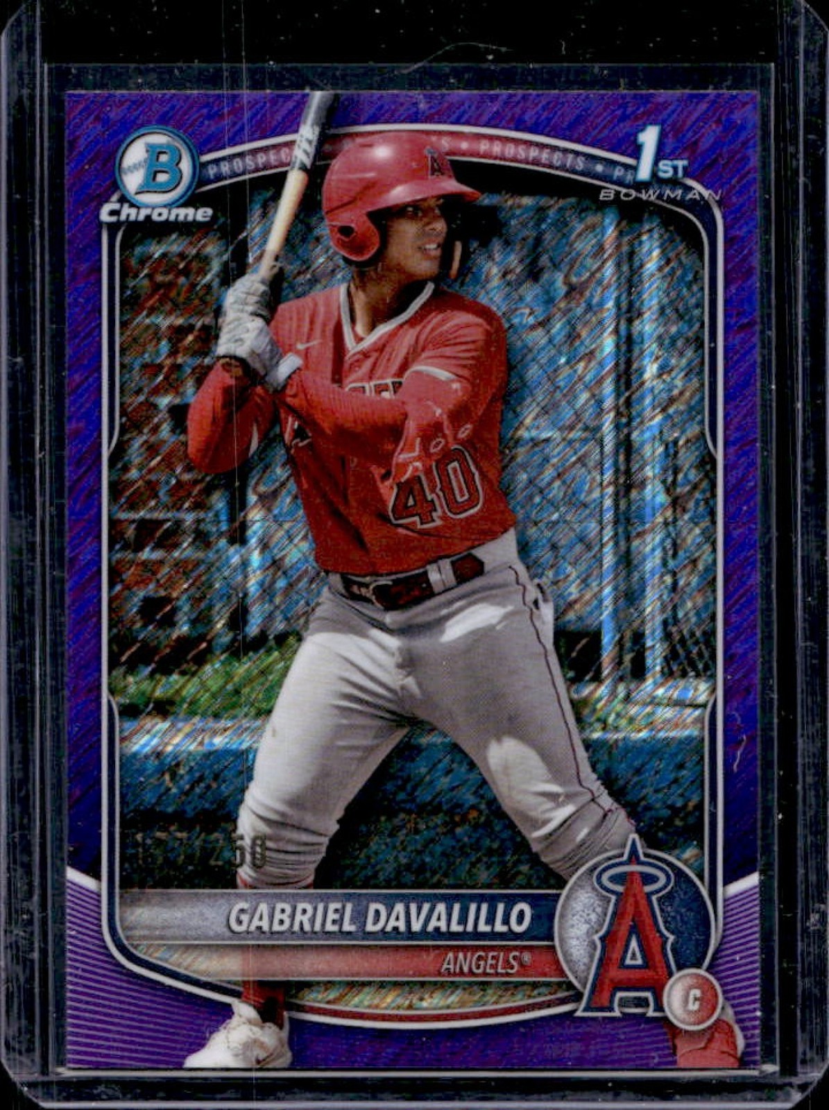 2025 Bowman Chrome Gabriel Davalillo Purple Shimmer Refractor 1st #/250 Angels