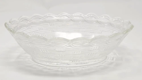 Fenton Art Glass Basket Weave Clear 8 1/4" Nest Base Only -