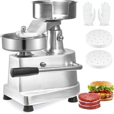 4'' Commercial Burger Patty Maker Hamburger Meat Press Forming Machine  Silver