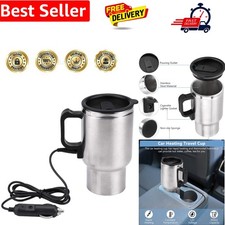 12V 450ml Electric Incar Stainless Steel Travel Heating Cup Coffee Tea Car Cu...