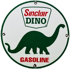 VINTAGE SINCLAIR GASOLINE PORCELAIN SIGN DEALERSHIP GAS STATION DINO MOTOR OIL