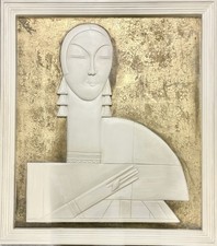 Josephine Baker relief plaster, gesso, lacquer and gold leaf Sculpture