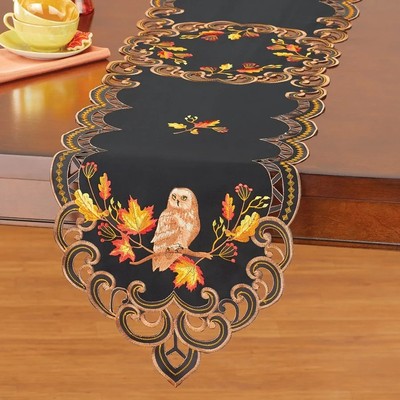Chemin de table bord cousu motif Green Olive 50 150x48cm