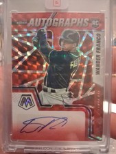2022 Panini Mosaic Wander Franco Rookie Autographs Choice Fusion Red RAM-WF Rays