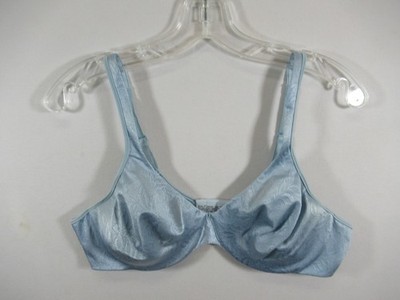 Bali Shiny Satin Natural Uplift Bra 38C Blue Underwire 3227