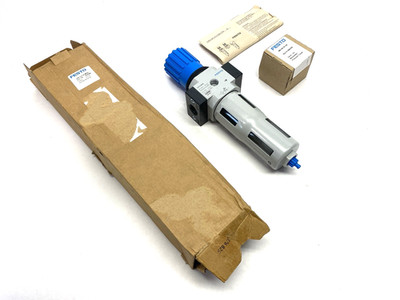 Festo LFR-1/2-D-MIDI Pneumatic Filter Regulator w/ Pressure Gauge 159584