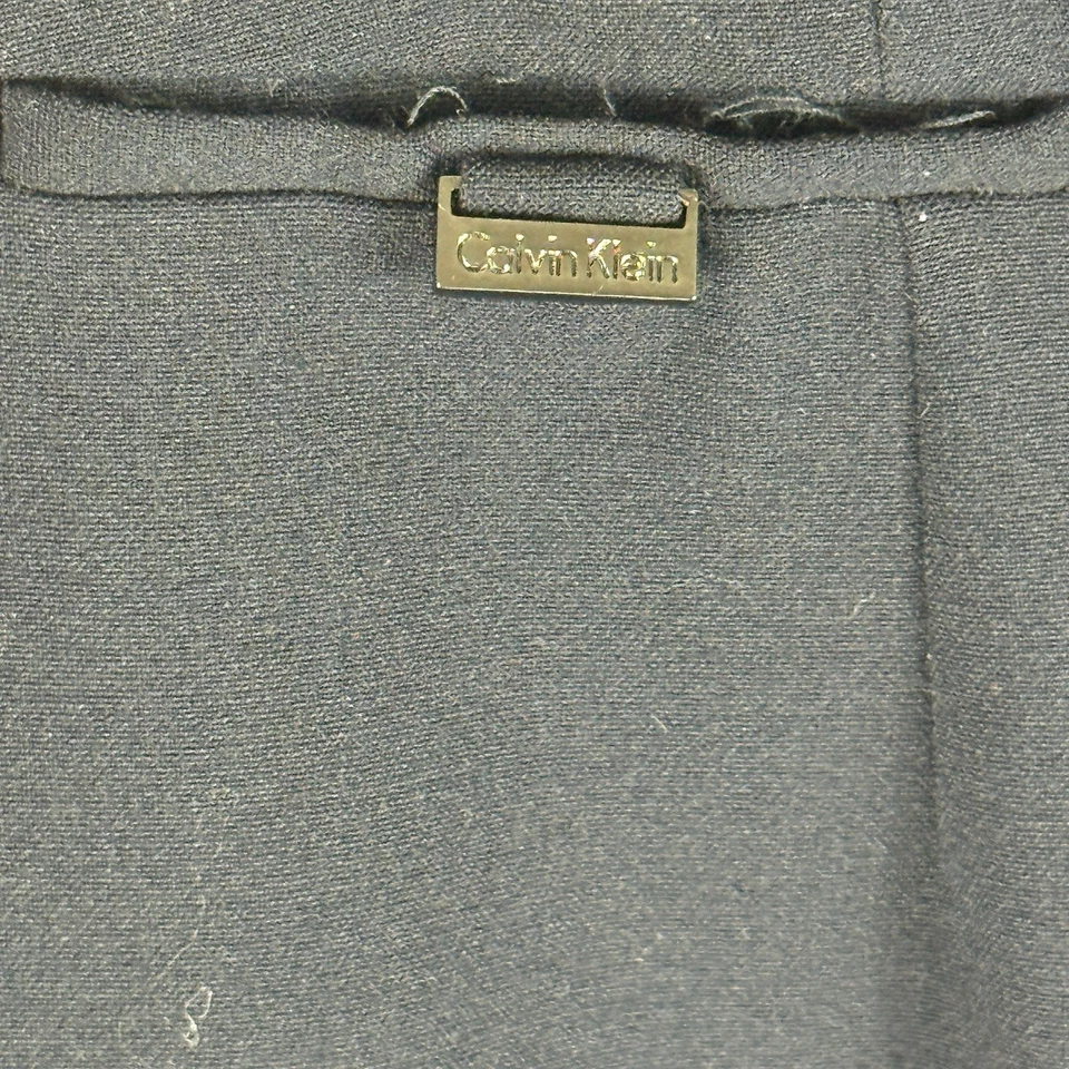 Calvin Klein Collection Women’s 100% Wool A-Line Skirt Size 10 Black Lined Italy - Image 3 of 4