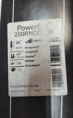 Oregon 200RNDD009 PowerCut  20'' 3/8'' .050'' 72DL D009 Solid Chainsaw Guide Bar
