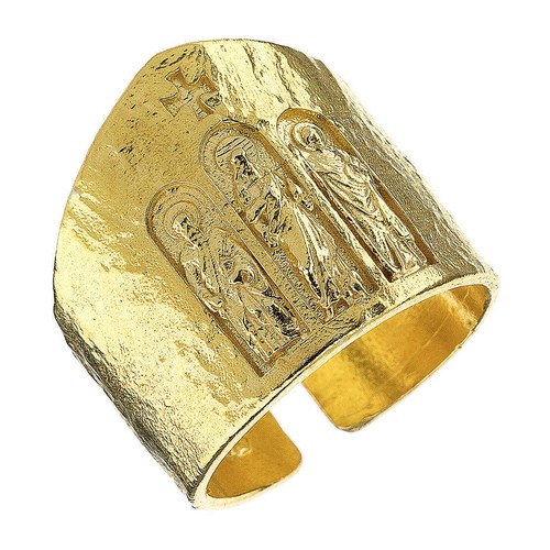Anello vescovile Concilio Paolo VI dorato argento 925