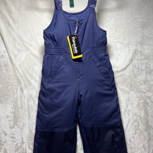 L L Bean Kids Cold Buster Snow Bibs Sz 10 Navy Extra Warm Pockets Adjustable - Picture 10 of 22