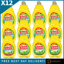 12 x ELBOW GREASE LEMON FRESH WASHING UP LIQUID 600ML POWER DEGREASER REMOVER 2.78 per litre