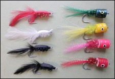 8 Pike Fishing Flies - Bangers & Gurglers - Mixed Colours and Size - Pike Fly