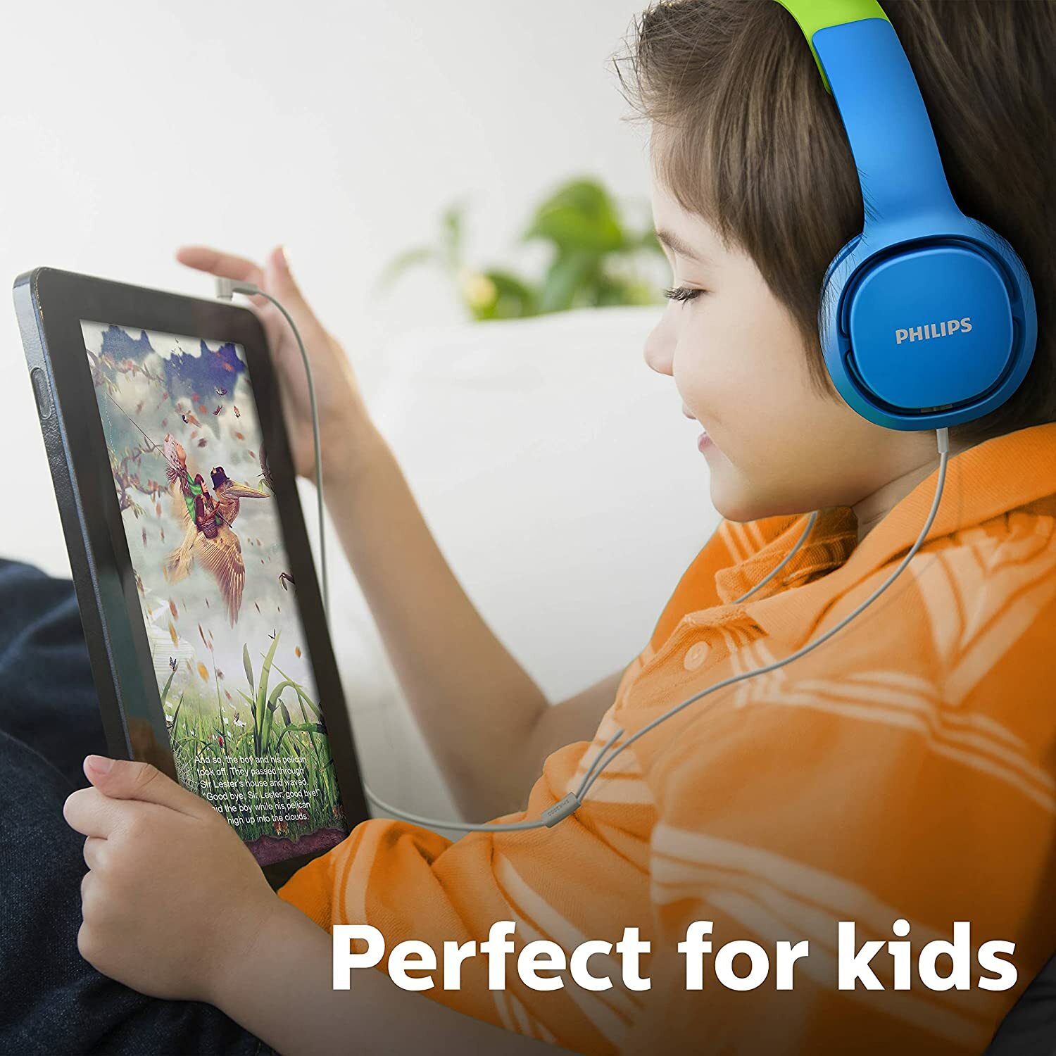 Thumbnail - Philips Kinderkopfhörer Shk2000bl Blau Grün 3,5mm Klinke Ohraufliegend
