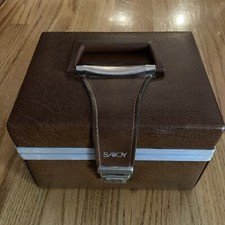 Vtg Savoy 8-Track Carrying Case 12 Tape Bundle Faux Leather Holds 12 Brown