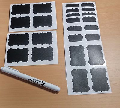 Chalkboard Blackboard Bottle Stickers Kitchen Mason Jar Labels Tags/&Pen Set UK