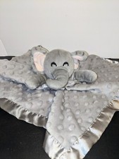 Elephant Plush Gray Baby Security Blanket Lovey Satin Trim Nubs Pro Goteem