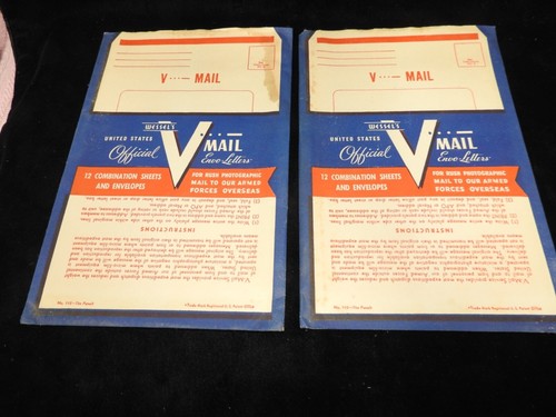 2 Vtg WWII United States Official Stanley Wessel V Mail - NOS - d