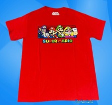 New Nintendo Cast Super Mario Bros Red Men's Vintage Classic T-Shirt