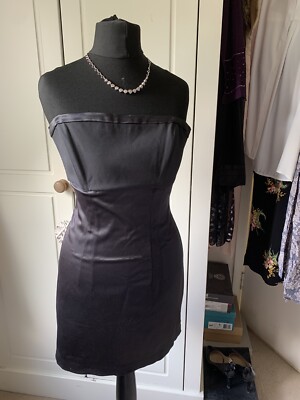 Damen Vintage Cache schwarz sexy Party Kleid mit Knochen Tadelloser Zustand Größe S