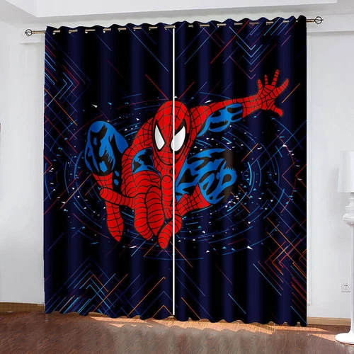 Marvel Spiderman 3D Dicke Verdunkelung Schlafzimmer Vorhänge Thermo Ring Top Ösen Geschenk - Bild 17 von 20
