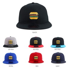 Burger Patch Youth Size Superior Cotton Twill Flatbill Snapback - FREE SHIP