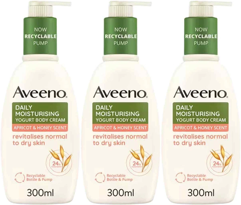 Aveeno Body Wash Apricot + Honey 300ml | Moisturising | Sensitive Skin X 3