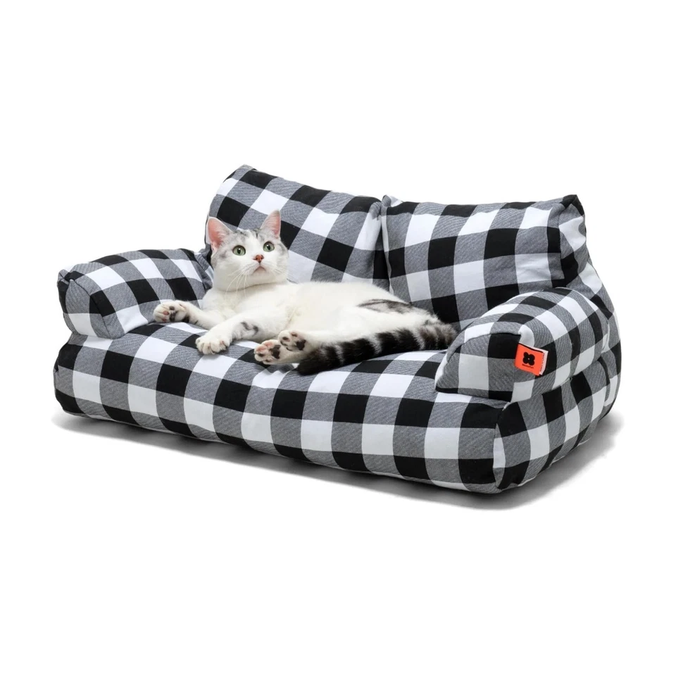 Mewoofun Canvas Pet Sofa Bed Cushion Cat Dog Couch Sofa with Non-Slip Bottom - Image 4 of 4