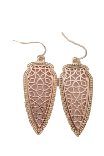 Women Hook Earring Rose Gold Color Metal Arrowhead Viking Hunter Fashion Jewelry - Picture 8 of 12