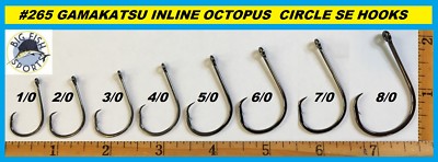 Gamakatsu Inline Octopus Circle Hooks – Size 4/0, Black Nickel, 5 Per Pack, For Saltwater & Freshwater Fishing