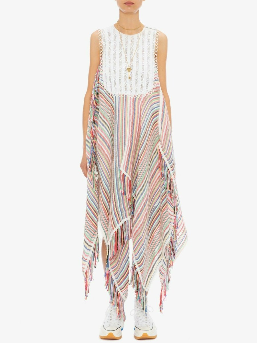 jw anderson asymmetric dress JW ANDERSON Asymmetric cutout metallic knitted mini dress