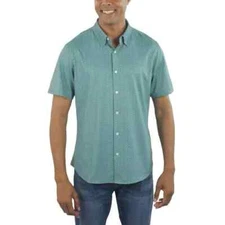 Jachs New York Men's Short Sleeve Shirt, Green, Size M