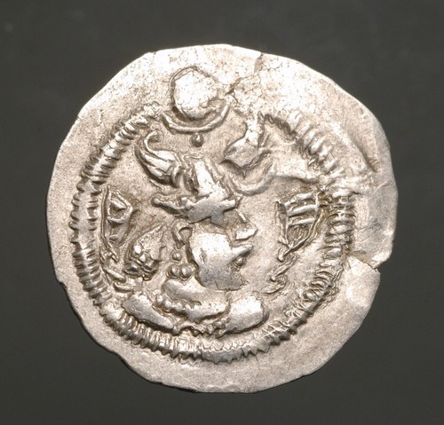 H23-18 PEROZ imitation, AR Drachm, 5th-6th century AD, Hepthalite / Hunnic