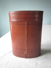 Vintage tooled leather binocular case /canister 7 "