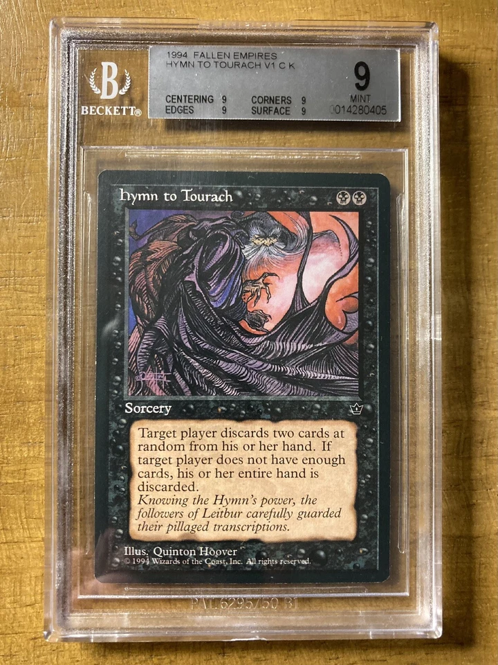 MTG✨HYMN TO TOURACH SET #V1 & V4✨Fallen Empires Both BGS Quad 9’s MINT 1994 Art - Image 2 of 4