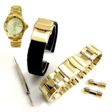 Pack of 2 Steel Silicone Gold Replacement Watch Band Fits Invicta Pro Diver 3051