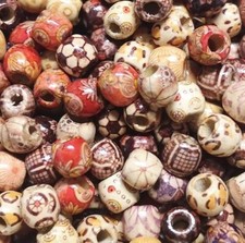 200pcs Mixed Wood Spacer Beads for Making Bracelet Necklace Jewelry Hair Craft