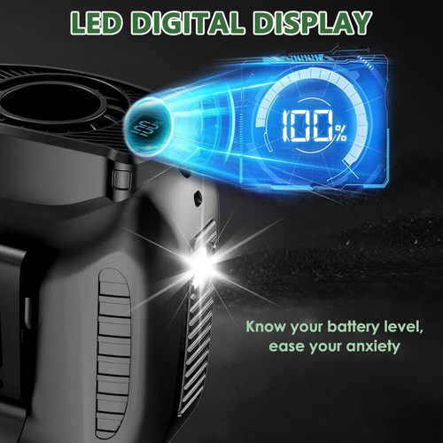 Portable Waist Belt Clip Fan w/ LED Light Outdoor 10000mAh Rechargeable Cooling - Picture 8 of 10