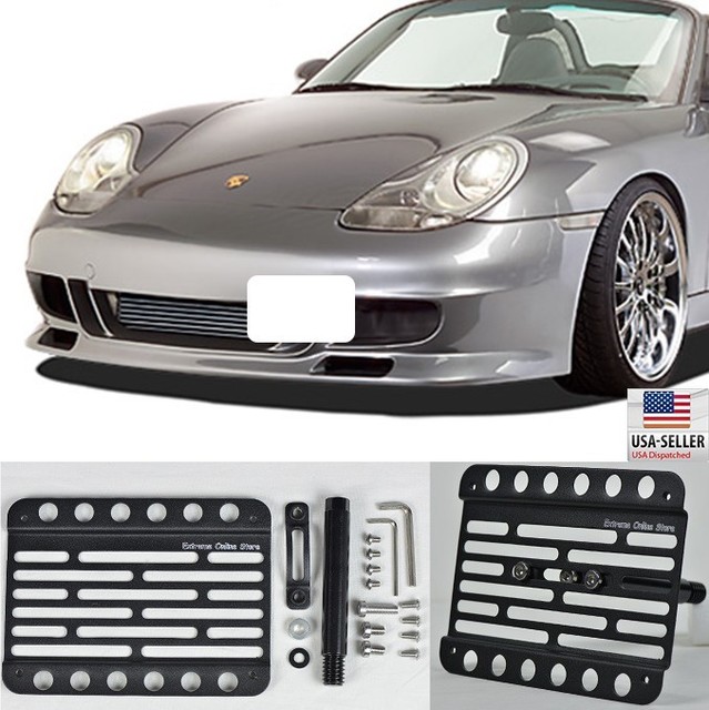 Front Bumper Tow Hook Mount Bracket License Plate For 9604 Porsche