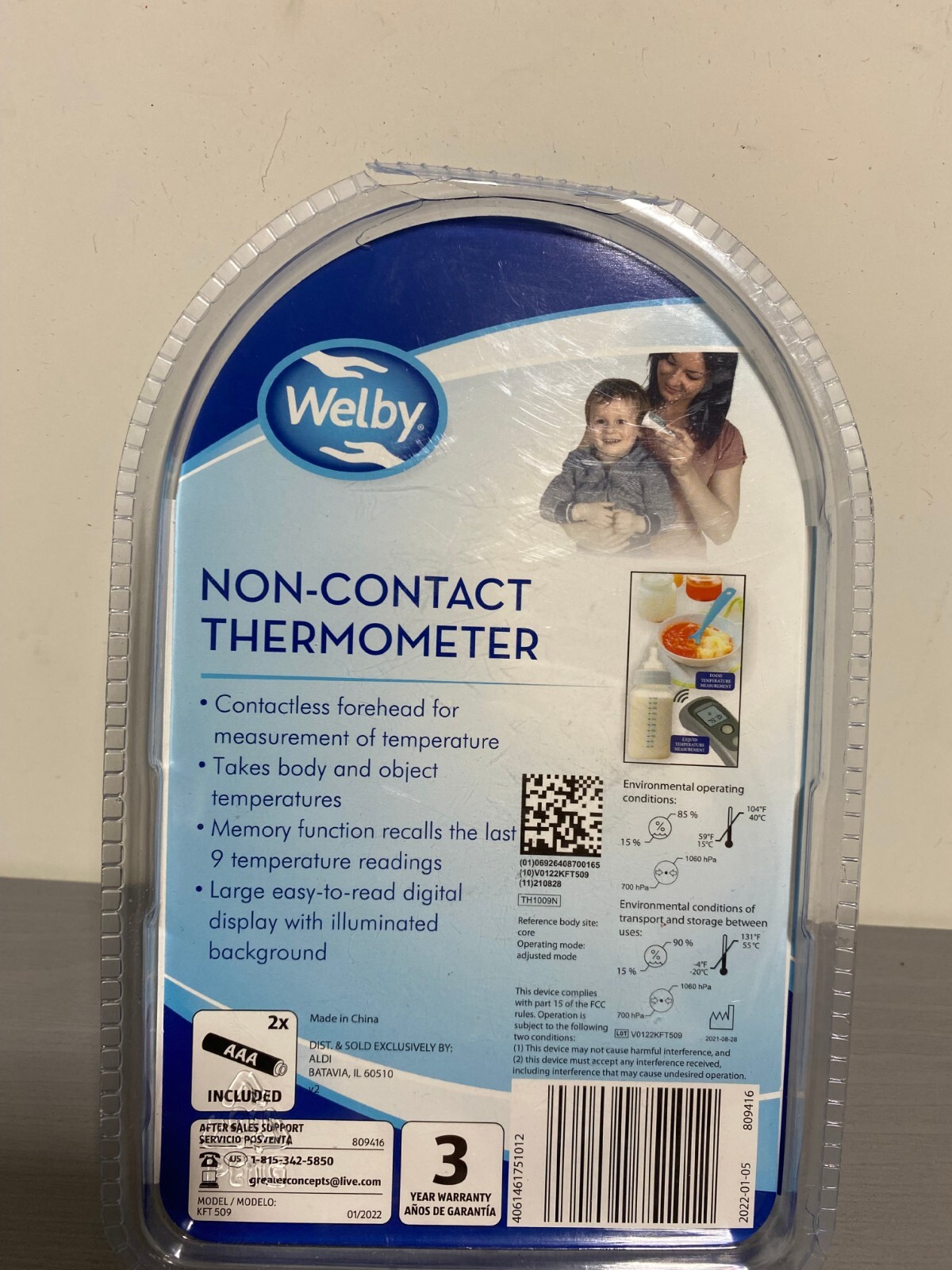 Welby Lighted Digital NonContact Thermometer Infants Children Adults