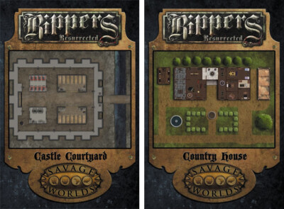 Savage Worlds RPG Castle Courtyard / Country House Battle Map Role Playing Games